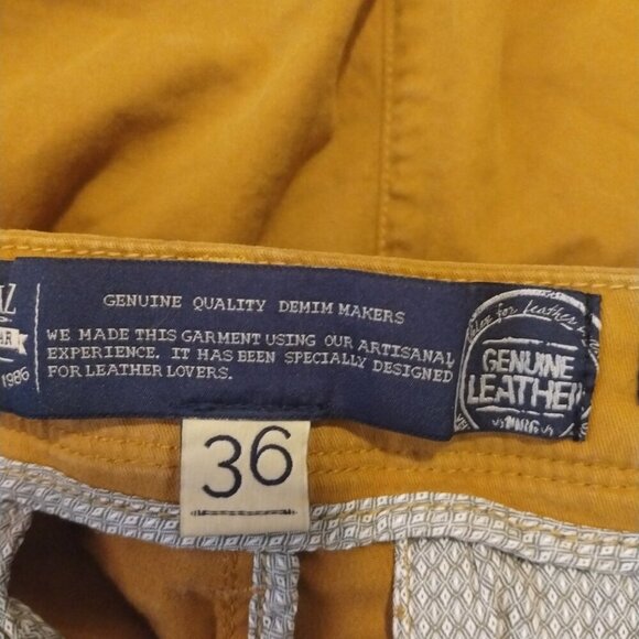 Velez Men's Semi‎ Fitted Straight Leg Chino Size 36 Yellow Casual 32" Inseam - Picture 6 of 8